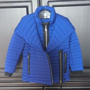 RUDSAK Kids Royal Blue Quilted Puffer Jacket with Asymmetrical Zip